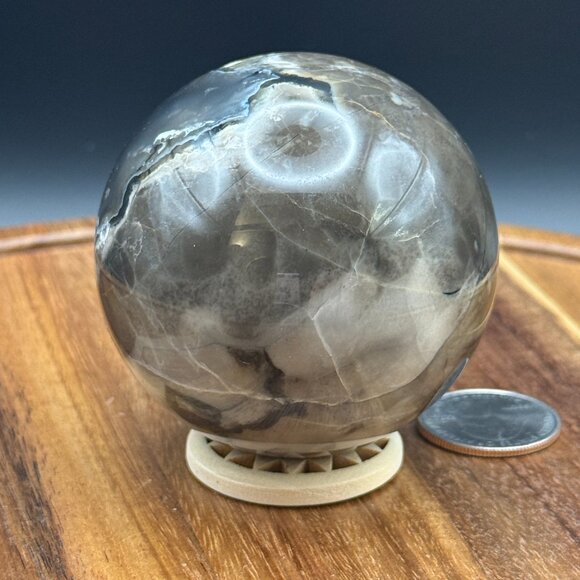 Volcanic Agate Sphere #4 62.8mm  Rocks and Minerals 318g - Picture 11 of 11